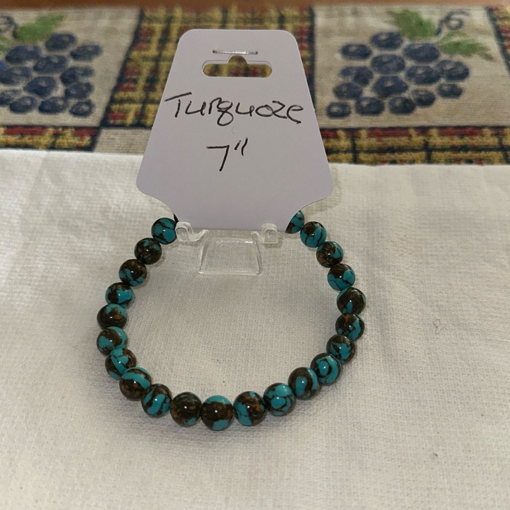 Hand Crafted Turquoise Stretch Bracelet